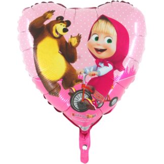 Masha and the Bear Heart Balloon - 18" Foil