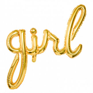 Gold Girl Phrase Script Shape Balloon - Foil