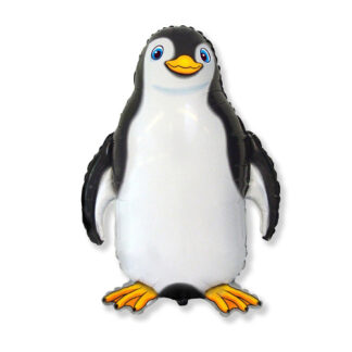 Black Happy Penguin Christmas Supershape Balloon - Foil