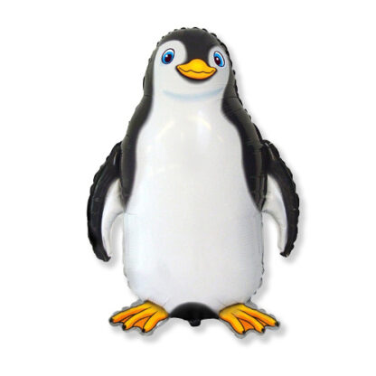 Black Happy Penguin Christmas Supershape Balloon - Foil