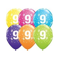 Age 9 Tropical Balloons - 11" Latex (6ct)