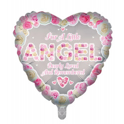 Angel Pink Heart Remembrance Balloon - Foil