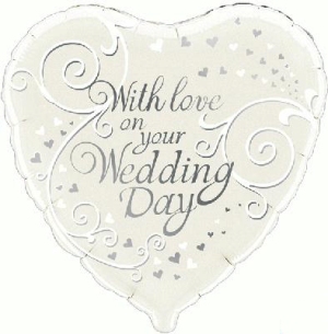 With Love On Your Wedding Day Balloon - 18" Foil