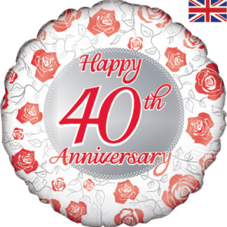 Happy 40th Anniversary Balloon - 18" Foil