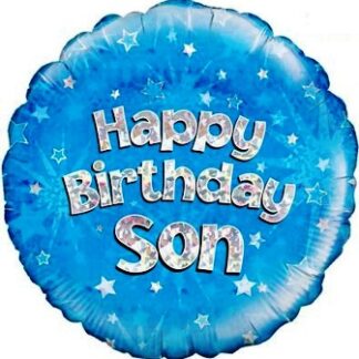 Holographic Happy Birthday Son Balloon - 18" Foil