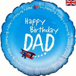 Happy Birthday Dad Aeroplane Balloon - 18" Foil