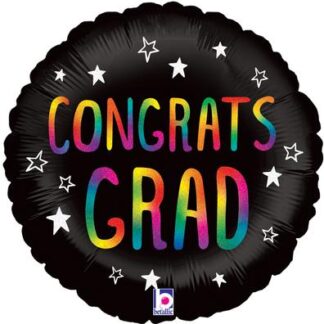 Graduation Rainbow Congrats Grad Holographic Balloon - 18" Foil unpackaged