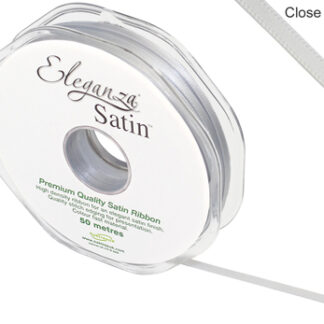 Silver No. 24 Double Faced Satin - (3mm x 50m)