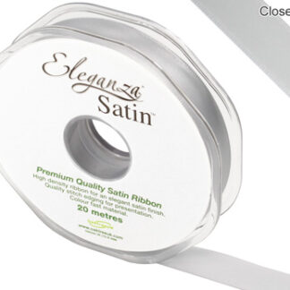 Silver No.24 Double Faced Satin - (15mm x 20m)
