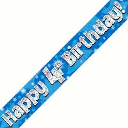 Blue 4th Birthday Banner - (6ct)