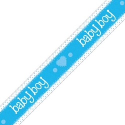 Baby Boy Pastel Heart Banner - (6ct)