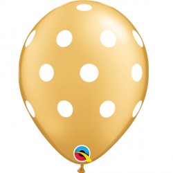 Gold Big Polka Dots Balloons - 11" Latex (25ct)