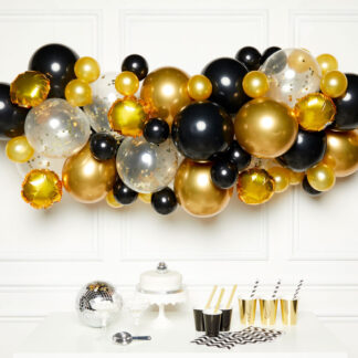 Black & Gold DIY Garland Balloon Kit - (Contains 66 Balloons)