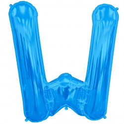 Blue Letter 'W' Balloon - 16" Foil