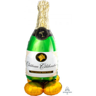 Bubbly Wine Bottle AirLoonz Large Balloon - Foil 33"/83cm x 55"/139cm
