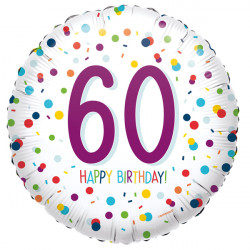 Confetti 60th Birthday Balloon - 18" Foil