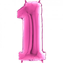 Fuchsia Number 1 Balloon - 26" Foil