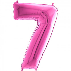 Fuchsia Number 7 Balloon - 26" Foil