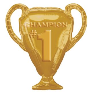 Gold Trophy Champion No.1 Shape Balloon - Foil 25" x 28"