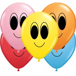 Rainbow Assorted Google Eyes Balloons - 5" Latex (100ct)