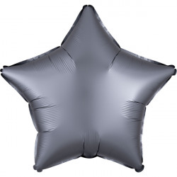 Graphite Satin Luxe Star Balloon - 18″ Foil