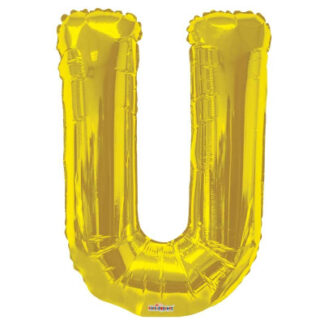 Gold Letter 'U' Balloon - 34" Foil