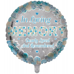 In Loving Memory Blue Remembrance Balloon - Foil 18"