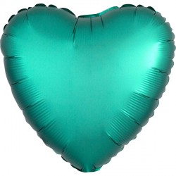 Jade Satin Luxe Heart Balloon - 18" Foil (10ct)
