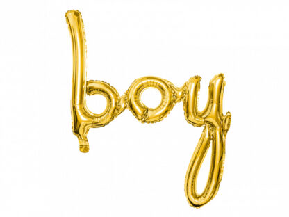 Gold Boy Phrase Script Shape Balloon - Foil