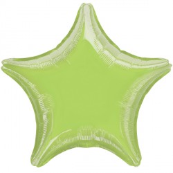 Lime Green Metallic Star Balloon - 18" Foil (10ct)