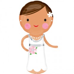 Lovely Bride Supershape Balloon - Foil 19"/48 cm w x 40"/101cm