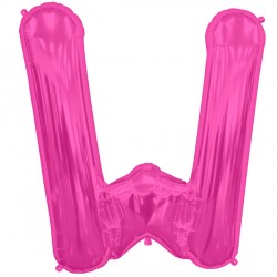 Magenta Letter 'W' Balloon - 16" Foil