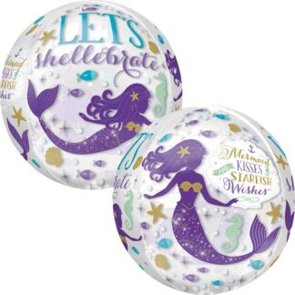 Mermaid Wishes Orbz Balloon - (15" x 16")