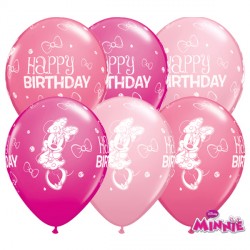 Wild Berry, Rose & Pink Minnie Mouse Birthday Balloon - 11" Latex (25ct)