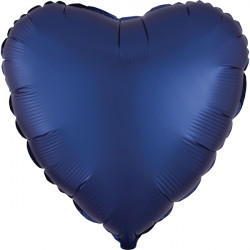Navy Satin Luxe Heart Balloon - 18″ Foil (10ct)
