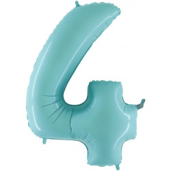 Pastel Blue Number 4 Balloon - 26" Foil