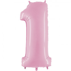 Pastel Pink Number 1 Balloon - 26" Foil