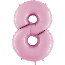 Pastel Pink Number 8 Balloon - 26" Foil