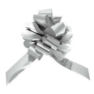 Silver Metallic Pullbows - 31mm (30ct)
