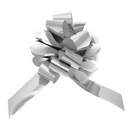 Silver Metallic Pullbows - 31mm (30ct)