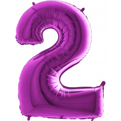 Purple Number 2 Balloon - 40" Foil