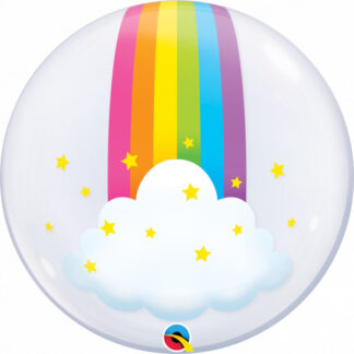 Rainbow Clouds Deco Bubble Balloon - 24" Bubble