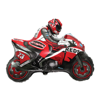 Red Motorbike Racing Millenium Supershape Balloon - Foil