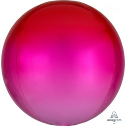 Red And Pink Ombre Orbz Balloons - (15" x 16") (3ct)