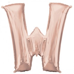 Rose Gold Letter 'W' Balloon - 34" Foil