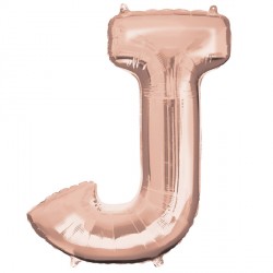 Rose Gold Letter 'J' Balloon - 34" Foil