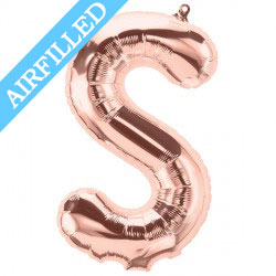 Rose Gold Letter 'S' Balloon - 16" Foil