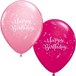 Pink & Wild Berry Shining Star Birthday Balloons - 11" Latex (25ct)
