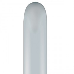 Metallic Silver Modelling Balloons - 350Q Latex (100ct)