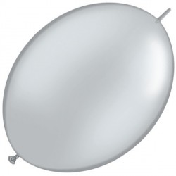 Silver Metallic QuickLink Balloons - 6" Latex (50ct)